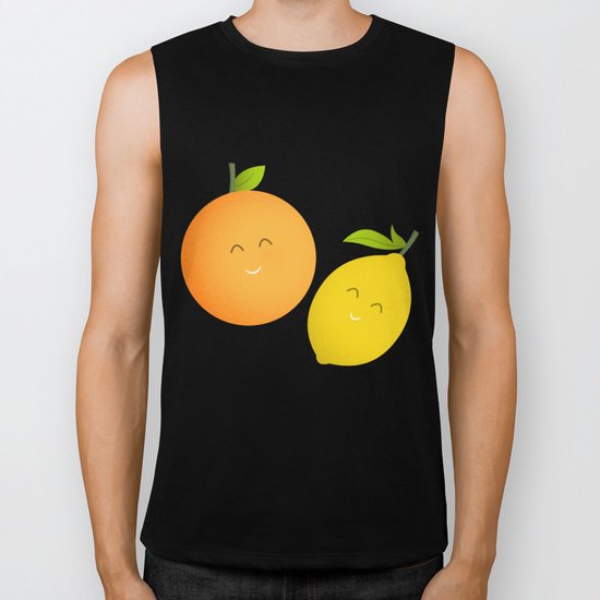 Happy Orange and Lemon Biker Tank