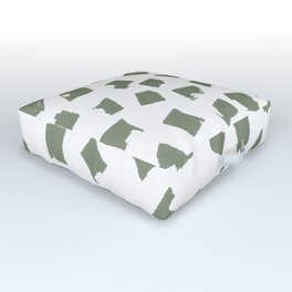 Green and White Abstract 1 Outdoor Floor Cushion