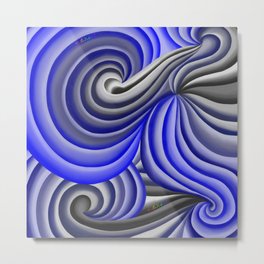 Ocean Swirls in Storm Clouds by Heather Nafe Art Metal Print | Blueswirl, Heathernafeart, Swirlart, Greyscale, Painting, Bluedesign, Digitaloilpainting, Oceanswirls, Stormclouds, Grayart 