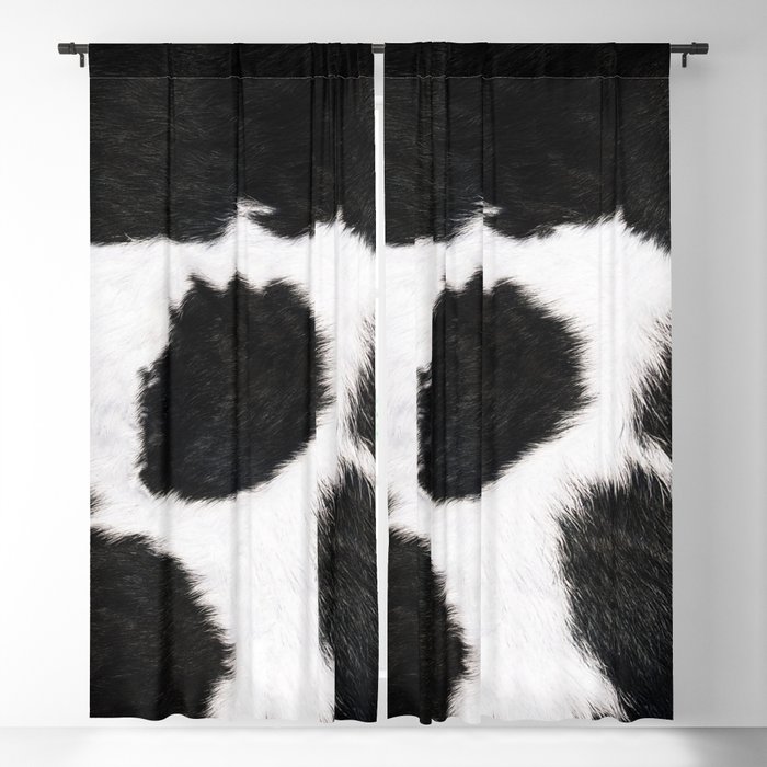 Black And White Farmhouse Cowhide Spots Blackout Curtain