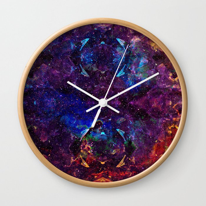 rainbow aura quartz nebulÆ wall clock by aaroncarberry society6