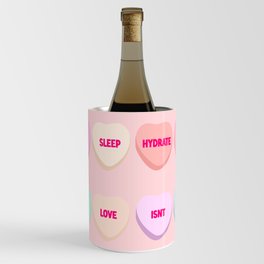 Valentine Affirmation Conversation Hearts Wine Chiller