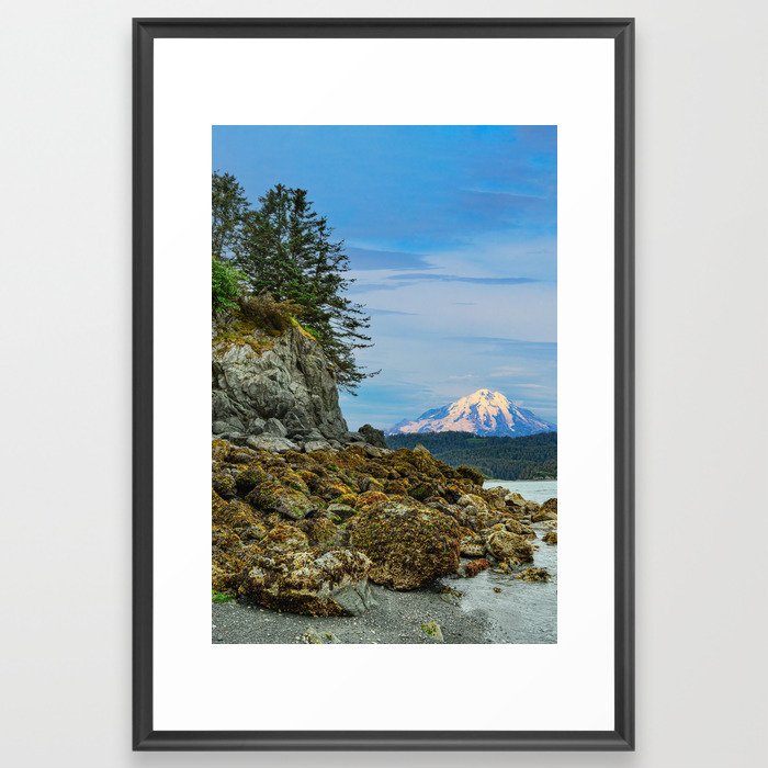Mt. Redoubt in the Distance - Kenai Peninsula, Alaska Framed Art Print