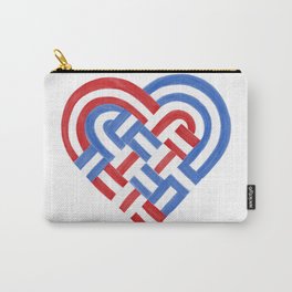 Woven Heart Red White Blue USA Carry-All Pouch