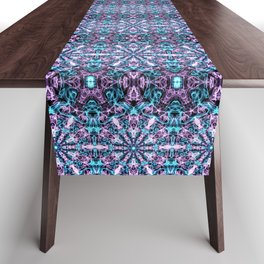 Liquid Light Series 54 ~ Blue & Purple Abstract Fractal Pattern Table Runner