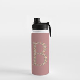 Dusky Pink Monogram Letter 'B' Water Bottle