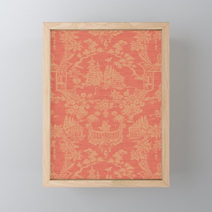 Orange Oriental Pattern Framed Mini Art Print