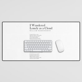 I Wandered Lonely as a Cloud - William Wordsworth Poem - Literature - Typography Print 2 Desk Mat