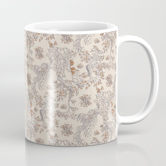Party Critters in Cream ( leafy sea dragon in cream and coral ) Coffee Mug