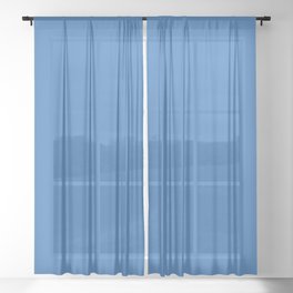Dark Blue Solid Color 3073B7 - 2024 Shades - Minimal - Popular - One Hue Sheer Curtain