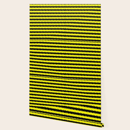 Bondi Beach Yellow And Black Shark Attack Beach Stripe Wallpaper By Podartist Society6