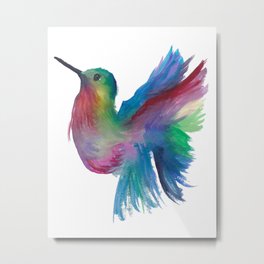 Watercolor Hummingbird Metal Print