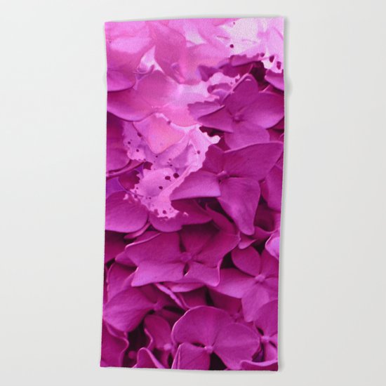 through the purple hydrangea Beach Towel