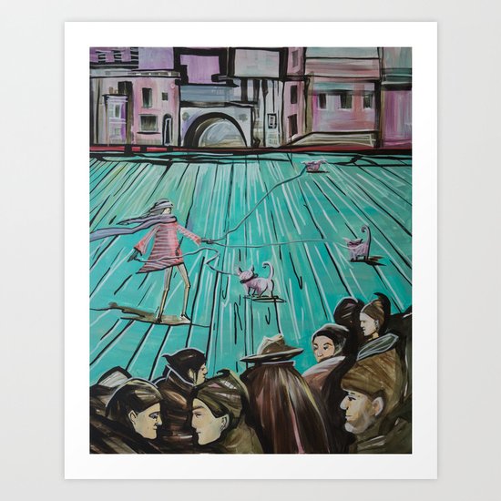 WALKING THE DOGS by MAGDA RYTEL Art Print
