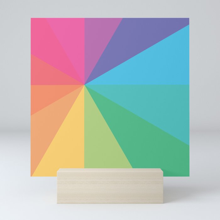 Minimal Simple Colourful Rainbow Circle Design Mini Art Print