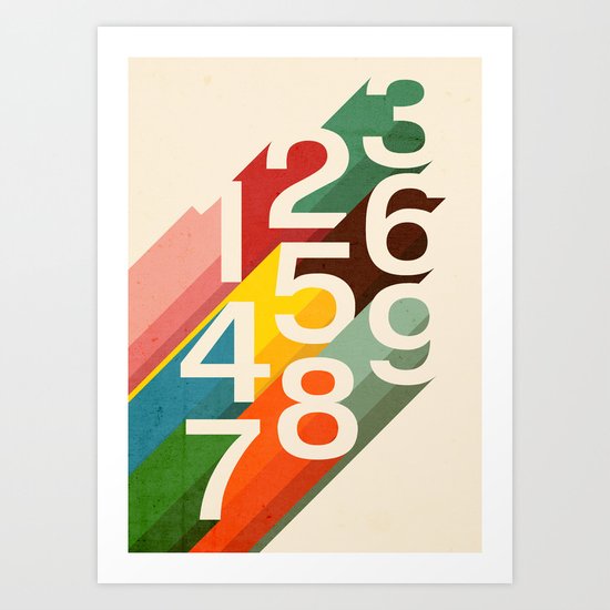 Retro Numbers Art Print