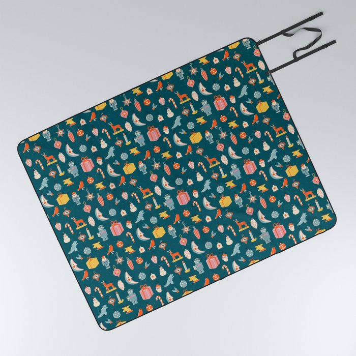 Christmas vintage toys Picnic Blanket