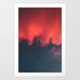 It all ends here, Art Print | Curated, Sky, Pink, Double Exposure, Moon, Orange, Stars, Color, Digital, Long Exposure 