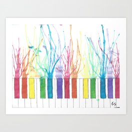 Rainbow Piano Art Print