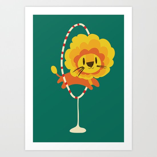 Lion hopped through a loop Art Print