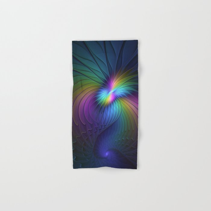 Colorful and Luminous, Abstract Fractals Art Hand & Bath Towel