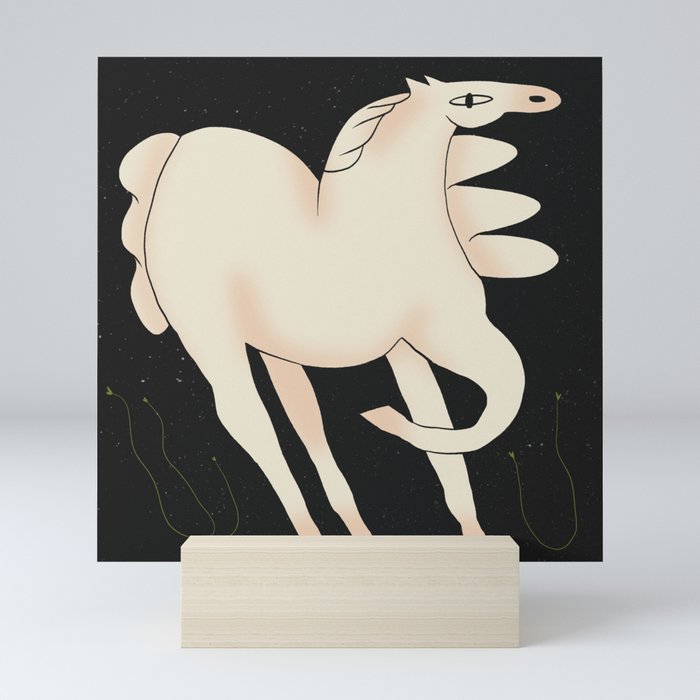 Horse on the milky way Mini Art Print by Eniko Katalin Eged