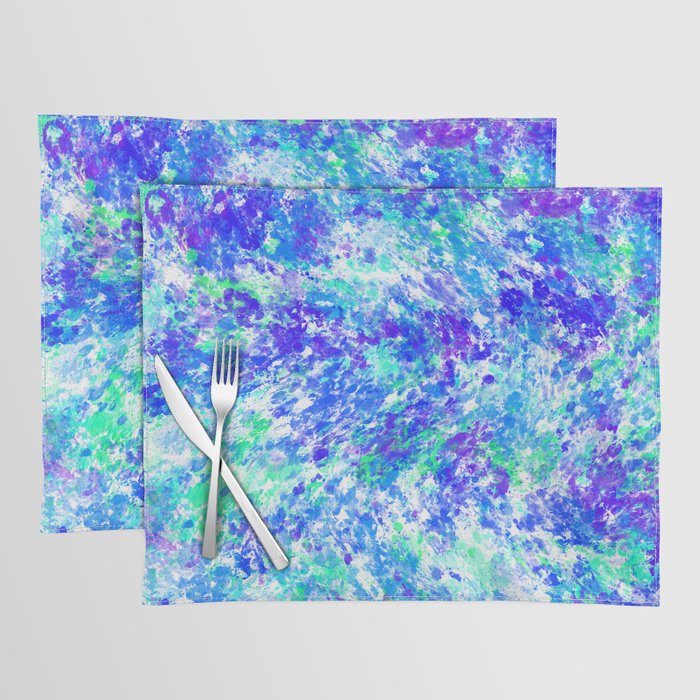 Blue Abstract Paint Texture Pattern Placemat