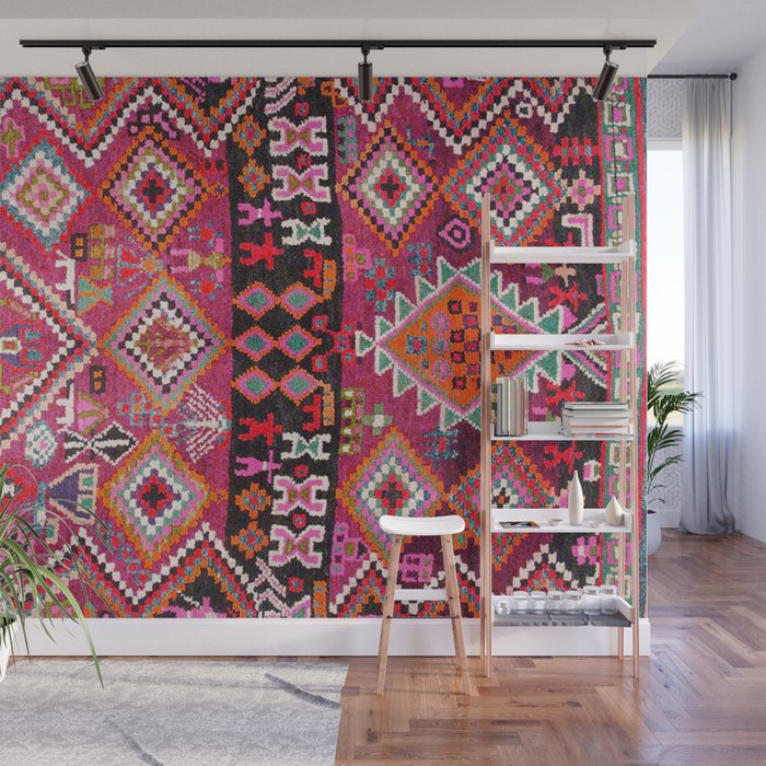 Traditional Moroccan Berber Carpet Design Wall Mural by Salma Bazaar