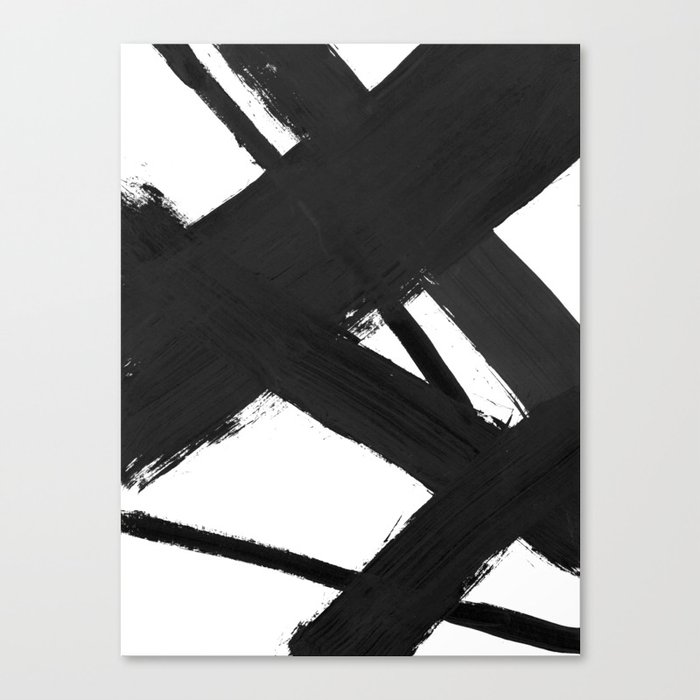 Black Brushstrokes Canvas Print