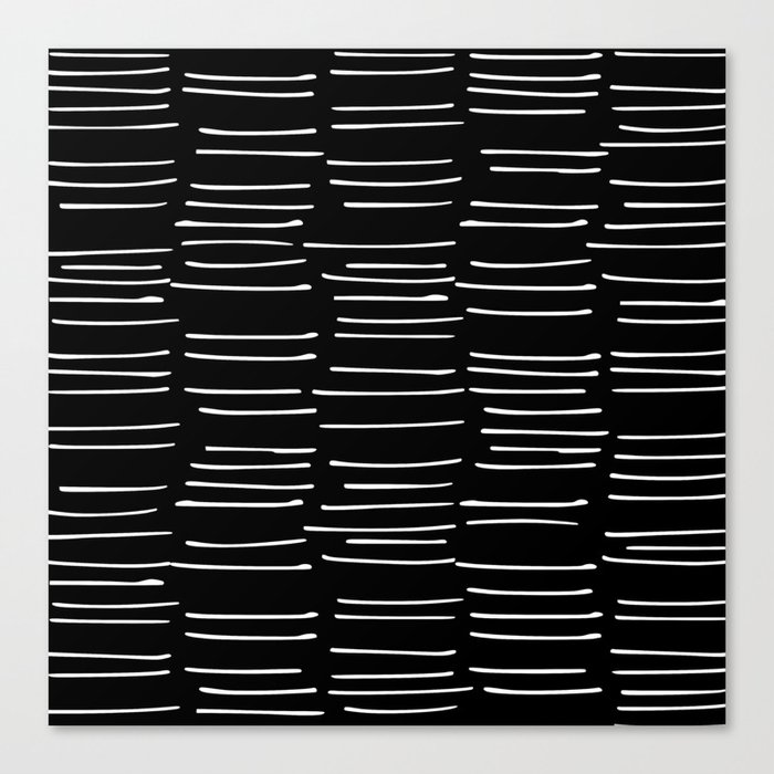 Abstract Stripes on Black Canvas Print