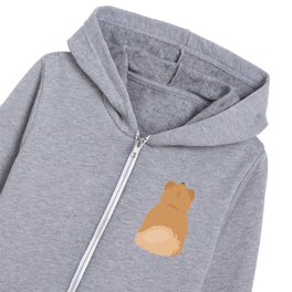 Orange Pomeranian Back Kids Zip Hoodie