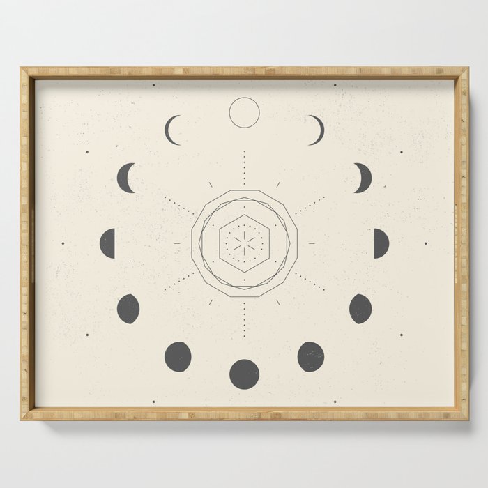 Moon Phases Light Serving Tray