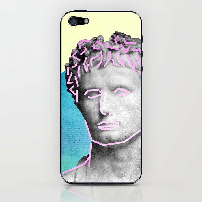 Aesthetic 90 S Retro Vaporwave Augustus Statue Iphone Skin By