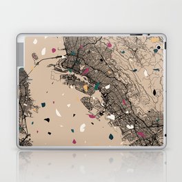 USA, Oakland City Map - Terrazzo Collage Laptop Skin