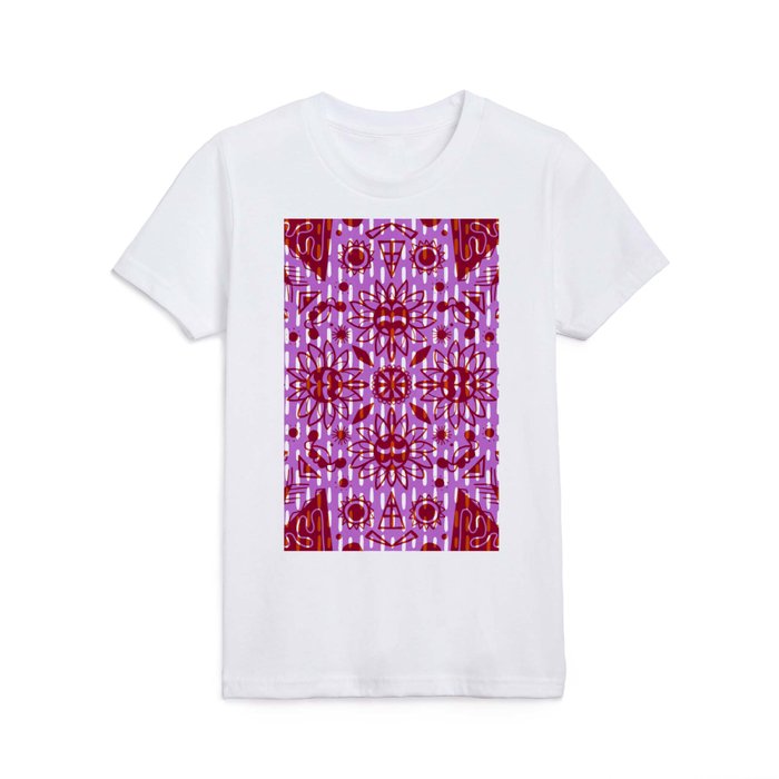 summer solstice mandala, purple kantha Kids T Shirt