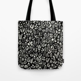 Black and white botanical pattern Tote Bag