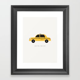 New York City, NYC Yellow Taxi Cab Framed Art Print