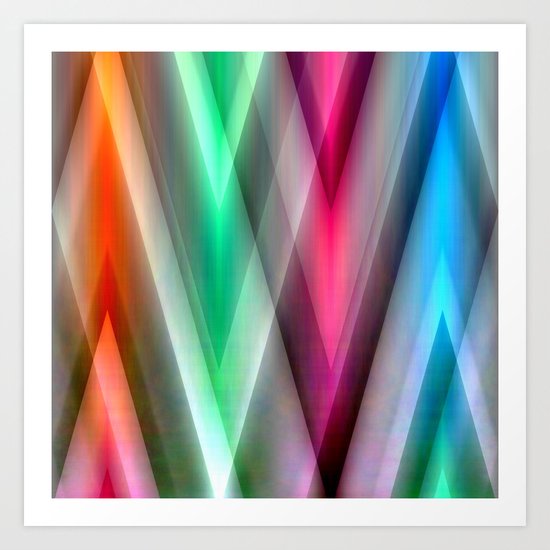 Zig Zag Pattern multicolored Art Print