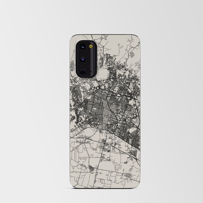 Léon, France. City Map. Black and White. Minimal Android Card Case