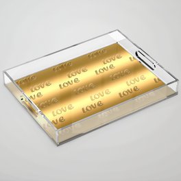 Gold Trendy Modern Love Collection Acrylic Tray