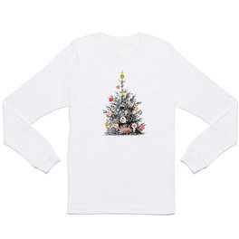 Retro Decorated Christmas Tree Long Sleeve T-shirt