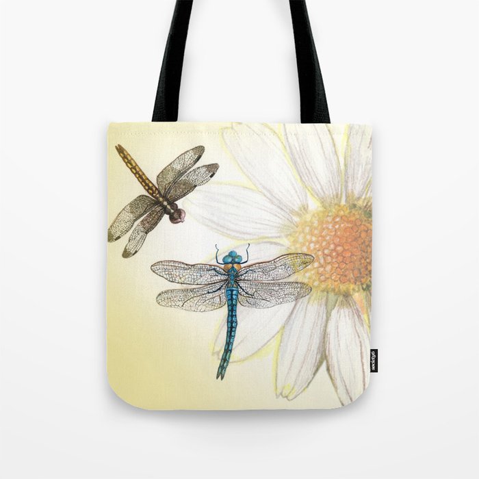 Dragonfly Daisy Tote Bag