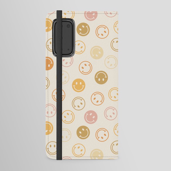 Neutral Smiley Face Pattern Android Wallet Case