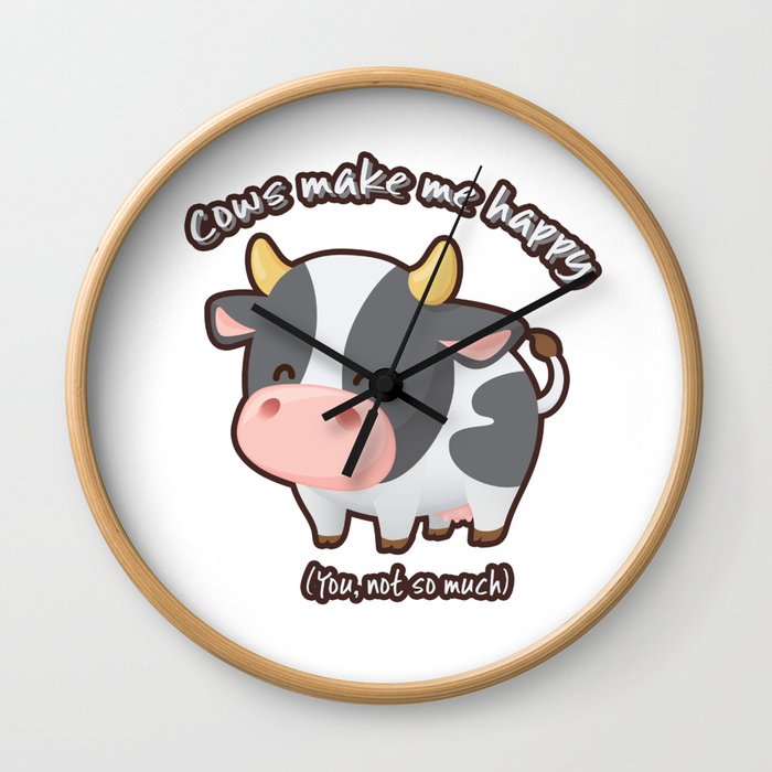 Cows Make Me Happy Wall Clock