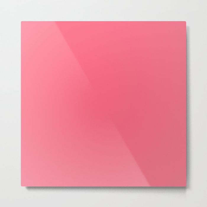 Watermelon Pink Simple Solid Color All Over Print Metal Print