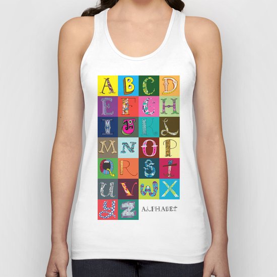 Hand Drawn Alphabet Unisex Tank Top