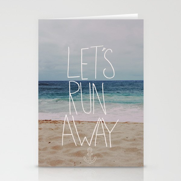 Let's Run Away: Sandy Beach, Hawaii Stationery Cards