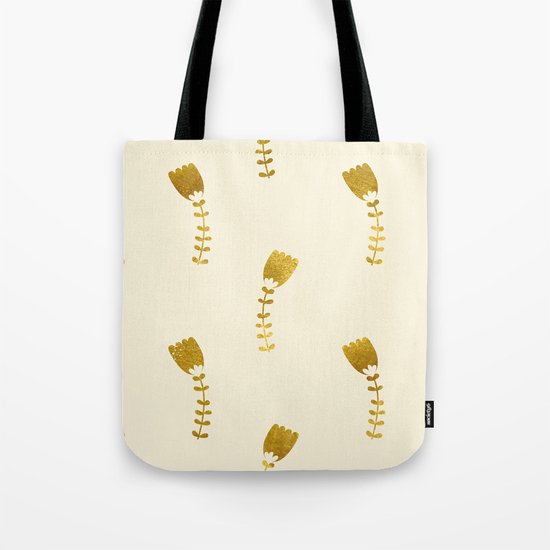 Cream Gold Foil 03 Tote Bag
