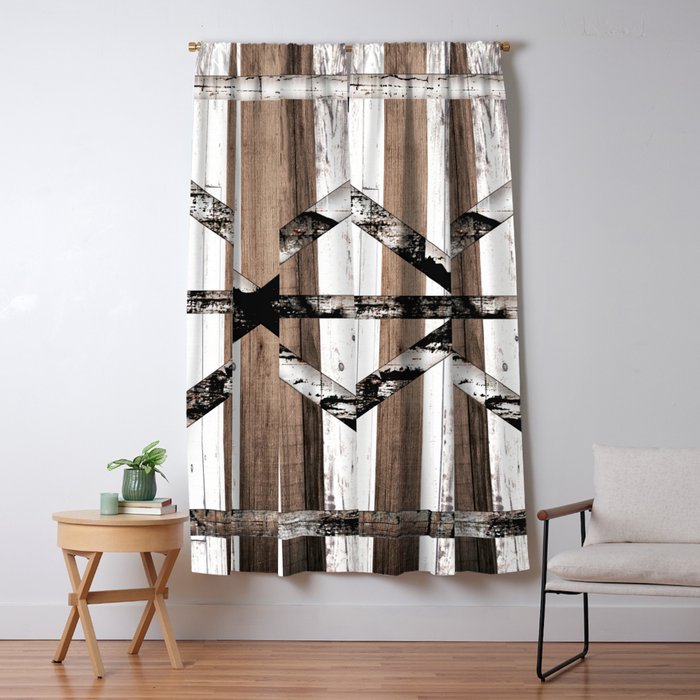Rustic Multi Wood Barn Door Blackout Curtain By Christyne Society6