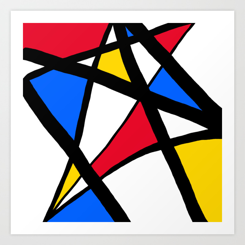 Red Yellow Blue Primary Abstract Art Print By Abstractcolor